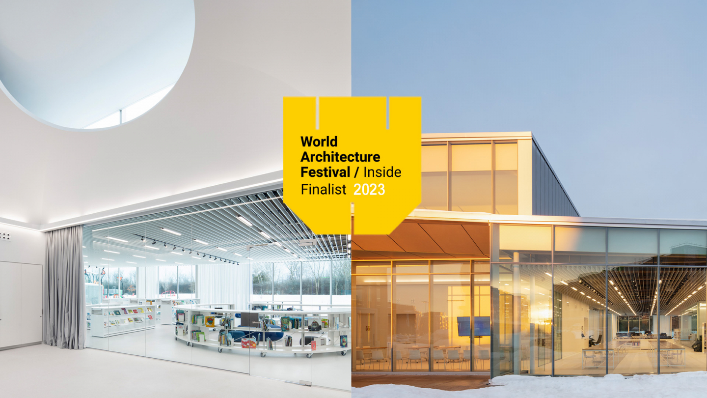 Bibliothèque Donalda-Charron: Double-Finaliste au WAF + INSIDE 2023